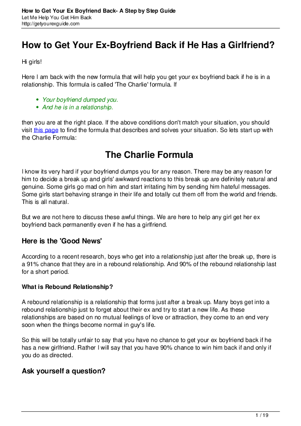 How to get your ex boyfriend back when he has moved on